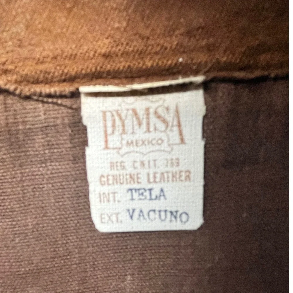 Vintage DYMSA‎ Black Mexico Genuine Leather Embossed 